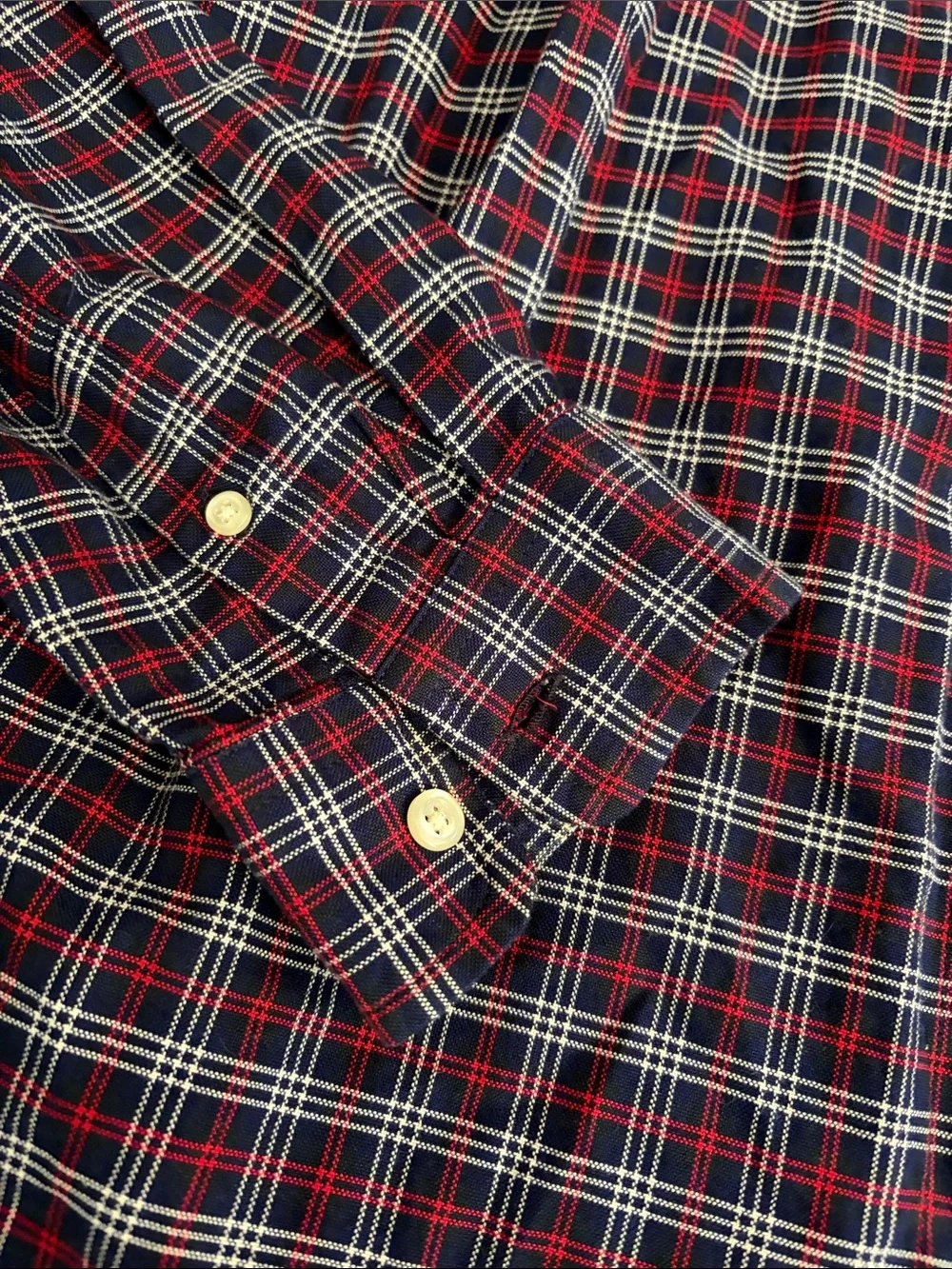 Ralph Lauren Navy and Red Plaid Button-Down Shirt